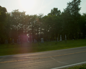 Marcy Cemetery as seen from the other side of State Route 674.