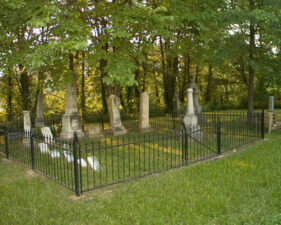 This section at the rear of the cemetery was surrounded by an iron fence.
