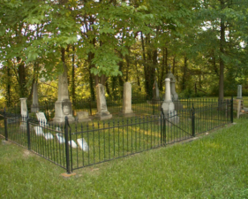 This section at the rear of the cemetery was surrounded by an iron fence.