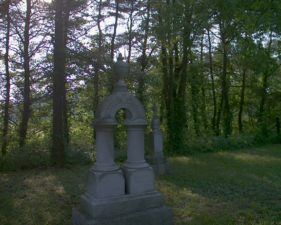This arched stone was near the rear of the cemetery.