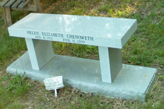 This was the newer tombstone for Helen Chenoweth. She was buried here in 1999.