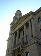 Three courthouses have provided government services for the one-time largest county in Ohio since 1797. The building here, built in 1902, was the courthouse in use during our visit.