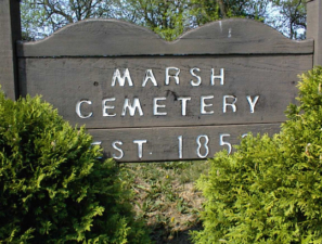 The cemetery's sign was the only thing visible from Gantz Road.