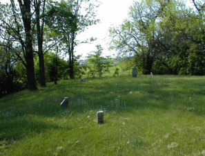 Only a few gravestones remained standing in the cemetery.