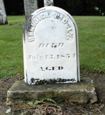 The tombstone of Benedick Ridgly, who died on July 13, 1854 at 45-years-old.