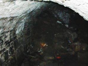 Another look at the trash and debris that filled the tunnel.