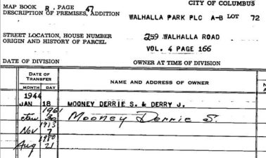 The Mooney's left in 1961. The current owners' names have been removed to protect their privacy.