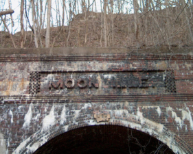 The Moonville sign on the east end of the tunnel.