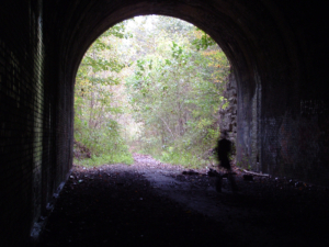 A possible apparition photographed inside the tunnel by Michelle Schrader.