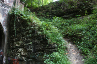 The other support wall for the west end of the tunnel.