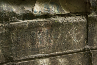 "BERT" carved into the rock.