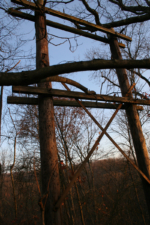 A close look at the old telegraph poles.