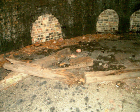 The interior of the kiln.