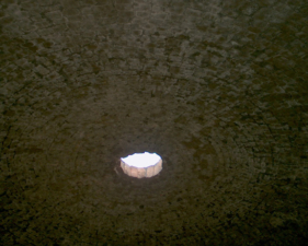 The ceiling of each kiln had one of these small holes at its center. It echoed really well in here.