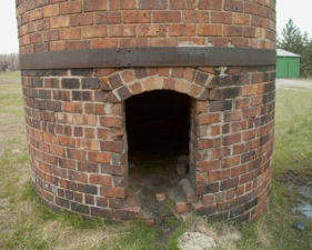 The door on the round smoke stack.