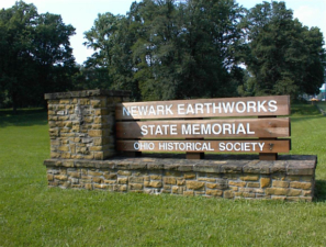 The sign at the entrance to the Newark Earthworks.