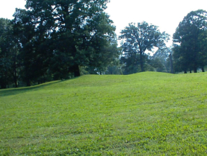 This mound at the center of the circle forms an X.