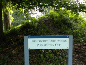 Signs like this one surrounded the Earthworks.