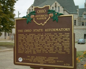 The Ohio Historical Marker that sat just in front of the prison.