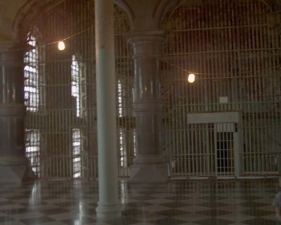 A view of the guard room looking toward the west cell block.