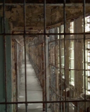 Another look at the east cell block from behind bars.