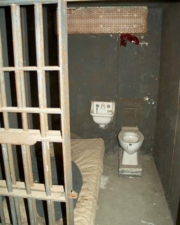 Inside one of the basement cells.