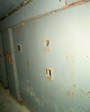 The solitary confinement cells. Also known as "The Hole."