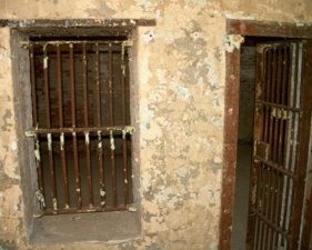 Looking out from inside a west cell.