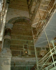 Looking to the guard room from the west cell block.