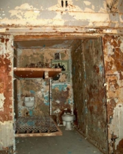 The typical east cell block. It was amazing that two people were placed into these tiny cells.