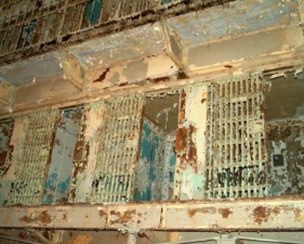 Some of the safety bars and other items had been removed in preparation for demolition.