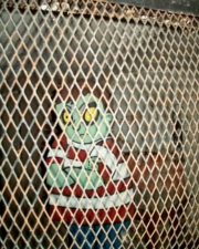 Some of the decorations left in place from the reformatory's use as a haunted attraction around Halloween.