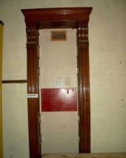 This small elevator was used to transport carts of food and other items.