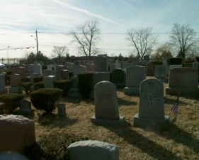A view from the rear of the cemetery looking toward the front.