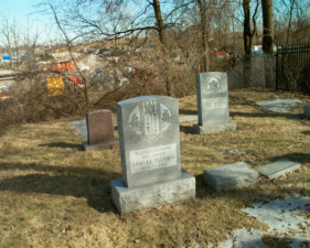 Samuel Plotkin's tombstone was at the rear of the cemetery. Samuel died in 1962.