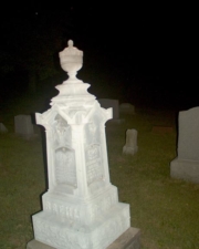 The tombstone for Elizabeth Brehm also gave off a nice glow from our flash.
