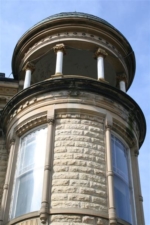 An outdoor observation area was just above the turret's second floor.