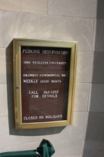 You can still see the imprint where letters used to spell out "And Ohio State University."