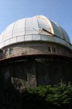 Looking up at the observatory's dome.