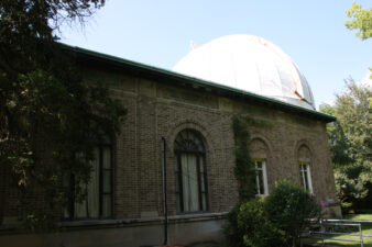 The south-facing wall of Perkins Observatory.
