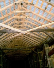 The roof of the bridge. The low-crossing beams were about nine feet above road level.