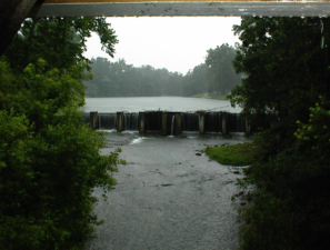 A dam, likely built by the Army Corps of Beavers, could be seen from the right window.