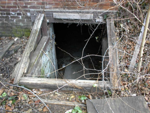 Access to the cellar from outside the house.