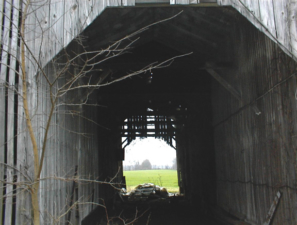 Inside the largest barn.