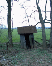 The outhouse was on the edge of the property.