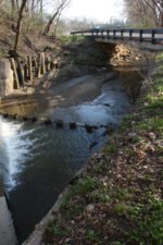There was a small dam to catch large debris before it flowed under the bridge and out to Paint Creek.