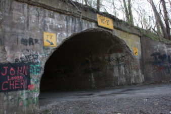 Notice how chipped the rim of the tunnel mouth was. This was likely due to vehicles striking it over the years.
