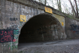 Notice how chipped the rim of the tunnel mouth was. This was likely due to vehicles striking it over the years.