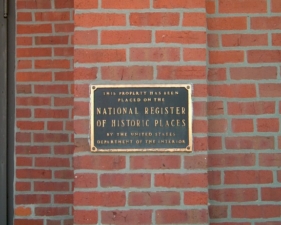 This plaque designated the school as a historic place.