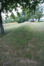 The remains of the irregular circle that once surrounded Seip Mound.